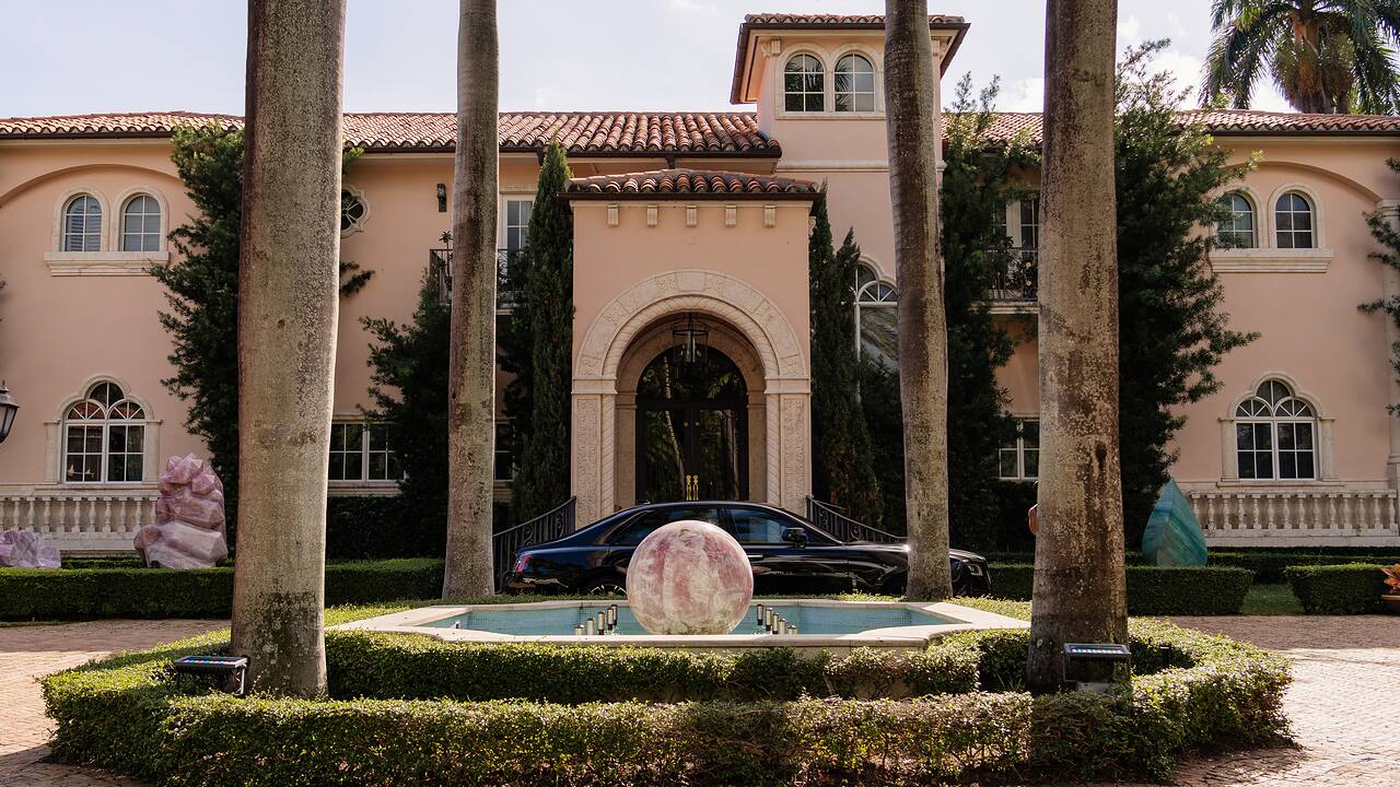 The entrance of a private Miami estate